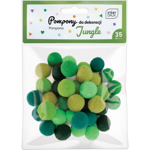 Pompony do dekoracji 35szt. JUNGLE INTERDRUK Pompony do dekoracji 35szt. JUNGLE INTERDRUK