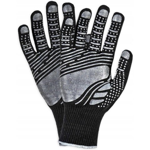 Rękawice REIS DRAGON FLOATEX BS poliestrowe powlekane pcv czarno-szare roz.10/XL Rękawice REIS DRAGON FLOATEX BS poliestrowe powlekane pcv czarno-szare roz.10/XL