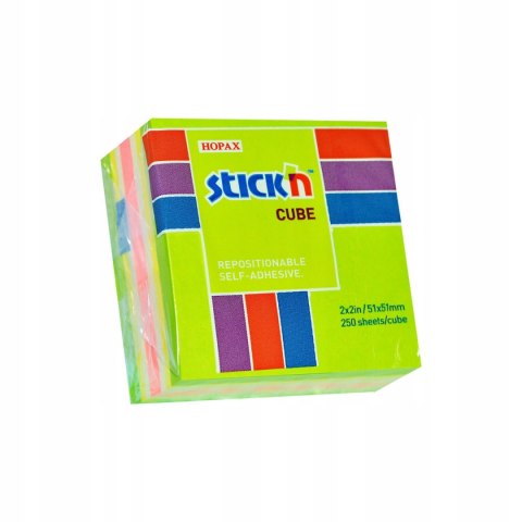 Bloczek STICK"N 51x51mm zielony-mix neon i pastel 21534 Bloczek STICK"N 51x51mm zielony-mix neon i pastel 21534