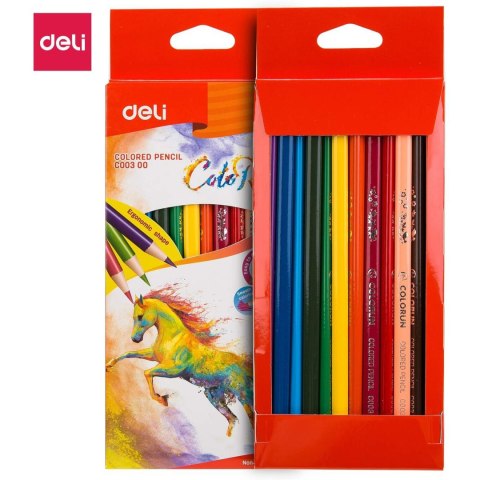 Kredki ołówkowe trójkątne COLORUN 12 kolorów EC00300 DELI Kredki ołówkowe trójkątne COLORUN 12 kolorów EC00300 DELI