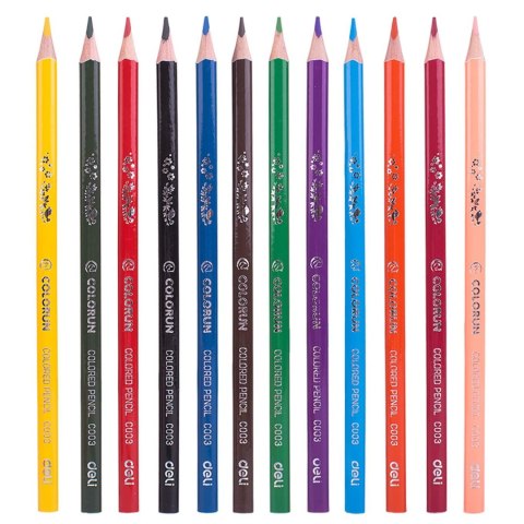 Kredki ołówkowe trójkątne COLORUN 12 kolorów EC00300 DELI Kredki ołówkowe trójkątne COLORUN 12 kolorów EC00300 DELI