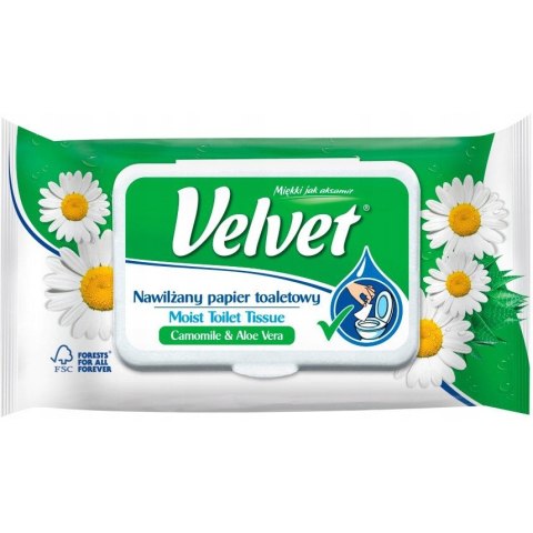 Papier toaletowy VELVET (42 listki) nawilżany rumiankowy Papier toaletowy VELVET (42 listki) nawilżany rumiankowy