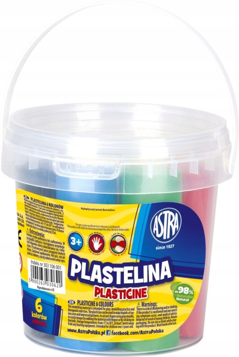 Plastelina 6kol-wiaderko ASTRA 303106001 Plastelina 6kol-wiaderko ASTRA 303106001