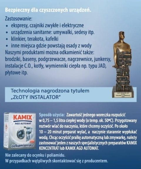 Preparat do usuwania kamienia KAMIX odkamieniacz 150g Preparat do usuwania kamienia KAMIX odkamieniacz 150g