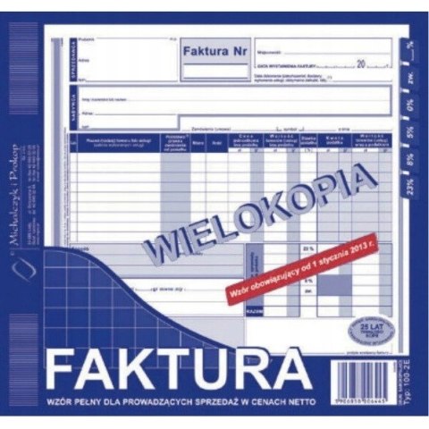 100-2E Faktura VAT 2/3 A4 80kartek wielokopia Michalczyk i Prokop 100-2E Faktura VAT 2/3 A4 80kartek wielokopia Michalczyk i Prokop