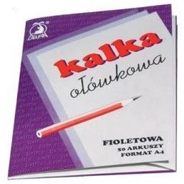 Kalka ołówkowa A4 50 arkuszy fioletowa DELFIN Kalka ołówkowa A4 50 arkuszy fioletowa DELFIN