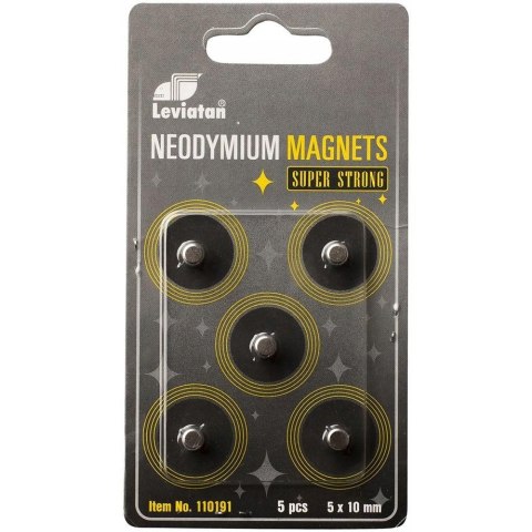 Magnesy neodymowe 10mm (5) 110191 LEVIATAN Magnesy neodymowe 10mm (5) 110191 LEVIATAN