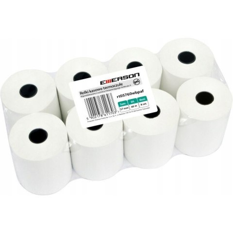 Rolki termiczne 57mmx60m (8szt) EMERSON rt05760wkbpaf BPA free Rolki termiczne 57mmx60m (8szt) EMERSON rt05760wkbpaf BPA free