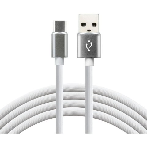 Kabel USB-A -> USB-C 1m 3A silikonowy biały EVERACTIVE (CBS-1CW) Kabel USB-A -> USB-C 1m 3A silikonowy biały EVERACTIVE (CBS-1CW)