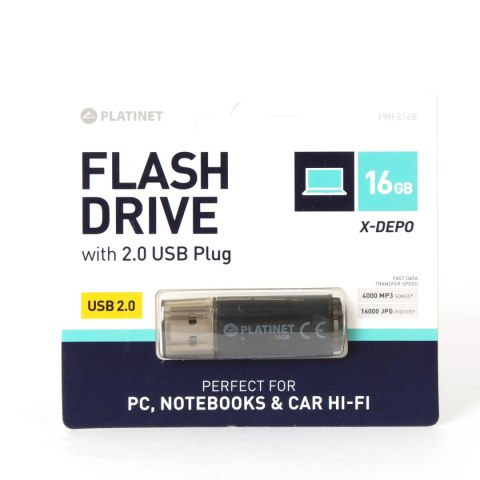 Pamięć USB 16GB PLATINET X-DEPO USB 2.0 czarny (40944) Pamięć USB 16GB PLATINET X-DEPO USB 2.0 czarny (40944)
