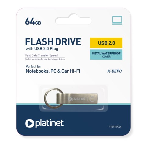 Pamięć USB 64GB PLATINET K-DEPO USB 2.0 metalowy wodoodporny (44851) Pamięć USB 64GB PLATINET K-DEPO USB 2.0 metalowy wodoodporny (44851)
