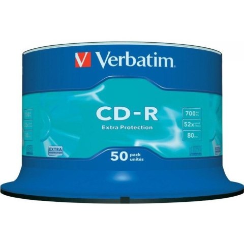Płyta CD-R 700MB VERBATIM cake (50szt) Extra Protection 43351 Płyta CD-R 700MB VERBATIM cake (50szt) Extra Protection 43351