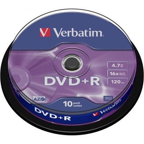 Płyta DVD+R 4,7GB VERBATIM cake (10szt) 16x Matt Silver 43498 Płyta DVD+R 4,7GB VERBATIM cake (10szt) 16x Matt Silver 43498