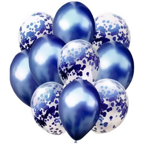 Zestaw balonów metalik granatowy i konfetti 10szt. BCS-693 GO PARTY Zestaw balonów metalik granatowy i konfetti 10szt. BCS-693 GO PARTY