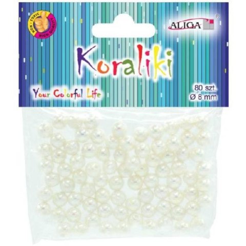 Koraliki perłowe 8mm (80 szt.) PJ-0829 ALIGA Koraliki perłowe 8mm (80 szt.) PJ-0829 ALIGA