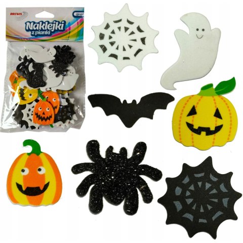 Naklejki z pianki HALLOWEEN dynie, duchy, koty,pajęczyny, nietoperze (40 szt.) PVH3 BREWIS Naklejki z pianki HALLOWEEN dynie, duchy, koty,pajęczyny, nietoperze (40 szt.) PVH3 BREWIS
