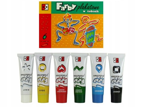 Farby plakatowe w tubach 6 kol 30ml JEDNOŚĆ Farby plakatowe w tubach 6 kol 30ml JEDNOŚĆ
