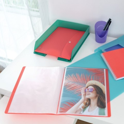 Album ofertowy Esselte Colour`Breeze z 60 koszulkami koralowy 628443 Album ofertowy Esselte Colour`Breeze z 60 koszulkami koralowy 628443