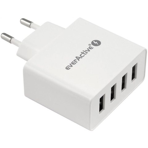 Ładowarka sieciowa 230V EVERACTIVE SC-400 4xUSB 5V 5A 25W biała Ładowarka sieciowa 230V EVERACTIVE SC-400 4xUSB 5V 5A 25W biała