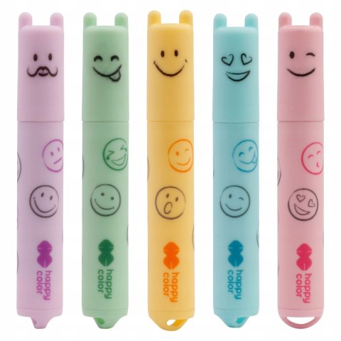 Zakreślacze mini SMILE 6 kolorów pastelowych HA 4130 02PA-WP6 Happy Color Zakreślacze mini SMILE 6 kolorów pastelowych HA 4130 02PA-WP6 Happy Color