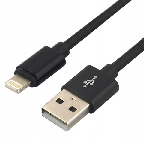 Kabel USB-A -> Lightning 1,2m 2,4A pleciony czarny EVERACTIVE (CBB-1.2IB) Kabel USB-A -> Lightning 1,2m 2,4A pleciony czarny EVERACTIVE (CBB-1.2IB)