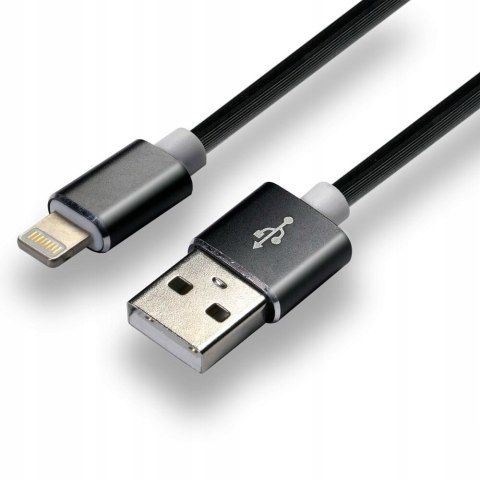 Kabel USB-A -> Lightning 1m 2,4A silikonowy czarny EVERACTIVE (CBS-1IB) Kabel USB-A -> Lightning 1m 2,4A silikonowy czarny EVERACTIVE (CBS-1IB)