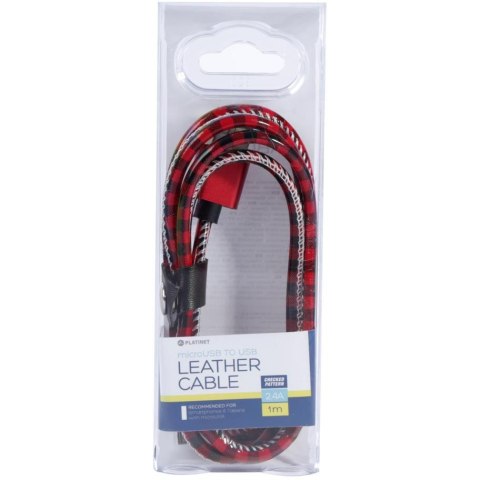 Kabel USB-A -> microUSB 1m 2,4A czerwony PLATINET MAMBA (43443) Kabel USB-A -> microUSB 1m 2,4A czerwony PLATINET MAMBA (43443)