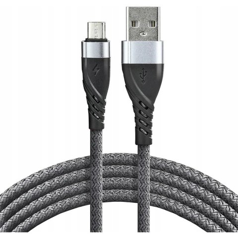 Kabel USB-A -> microUSB 1m 2,4A pleciony szary EVERACTIVE (CBB-1MG) Kabel USB-A -> microUSB 1m 2,4A pleciony szary EVERACTIVE (CBB-1MG)