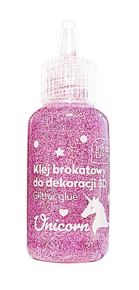Klej brokatowy do dekoracji 3D 20ml UNICORN 24szt. INTERDRUK Klej brokatowy do dekoracji 3D 20ml UNICORN 24szt. INTERDRUK