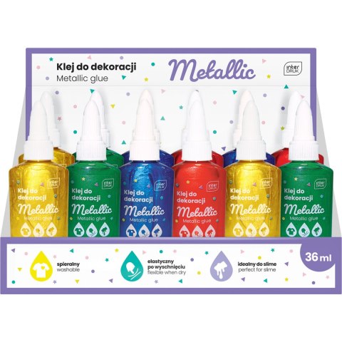 Klej do dekoracji 70g METALLIC 12szt. INTERDRUK Klej do dekoracji 70g METALLIC 12szt. INTERDRUK