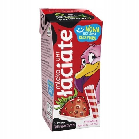 Mleko ŁACIATE UHT 200ml (12 sztuk) truskawkowe Mleko ŁACIATE UHT 200ml (12 sztuk) truskawkowe