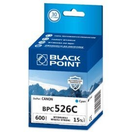 Tusz BLACK POINT (BPC526C) niebieski 750str zamiennik CANON (CLI-526C/4541B001) Tusz BLACK POINT (BPC526C) niebieski 750str zamiennik CANON (CLI-526C/4541B001)