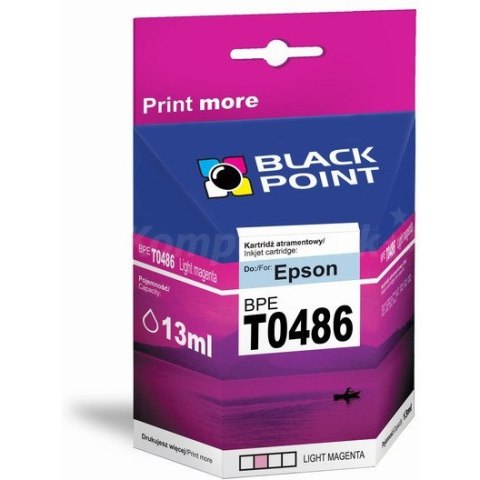 Tusz BLACK POINT (BPET0486LM) jasny purpurowy 13ml zamiennik EPSON (T0486/C13T04864010) R200/220/300 Tusz BLACK POINT (BPET0486LM) jasny purpurowy 13ml zamiennik EPSON (T0486/C13T04864010) R200/220/300