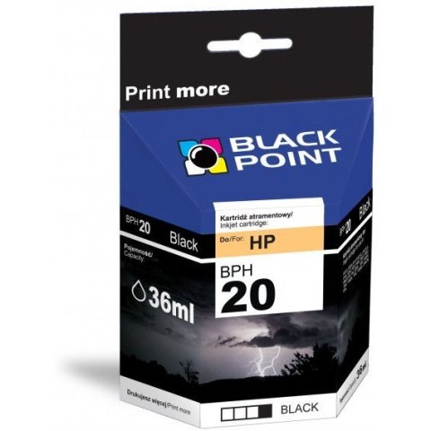 Tusz BLACK POINT (BPH20) czarny 36ml zamiennik HP (20/C6614D) DJ610/615/630/640/656 Tusz BLACK POINT (BPH20) czarny 36ml zamiennik HP (20/C6614D) DJ610/615/630/640/656
