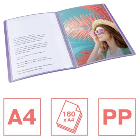 Album ofertowy Esselte Colour`Breeze z 80 koszulkami lawendowy 628446 Album ofertowy Esselte Colour`Breeze z 80 koszulkami lawendowy 628446
