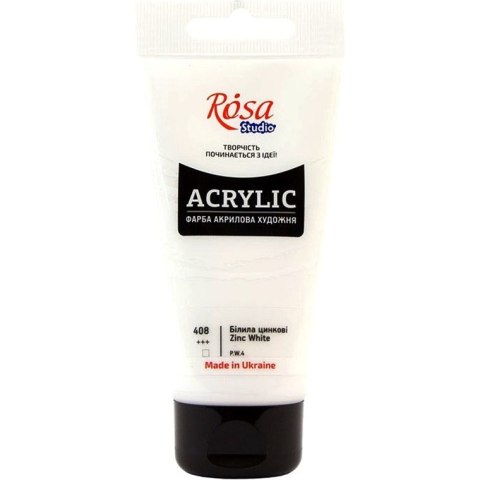 Farba akrylowa Rosa Studio 75ml ZINC WHITE 408 Farba akrylowa Rosa Studio 75ml ZINC WHITE 408