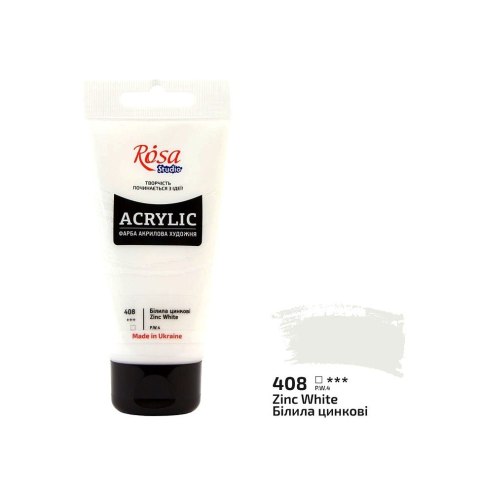 Farba akrylowa Rosa Studio 75ml ZINC WHITE 408 Farba akrylowa Rosa Studio 75ml ZINC WHITE 408