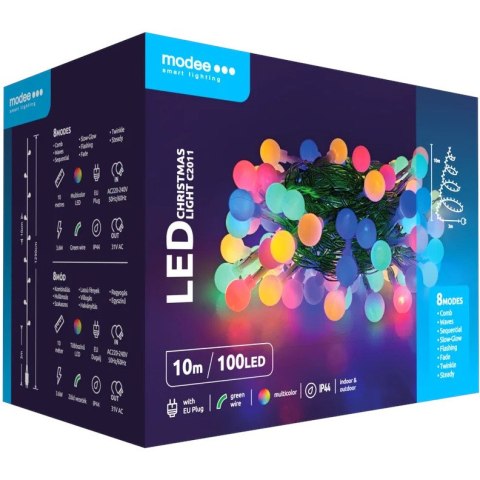 Lampki choinkowe 10m MODEE kolorowe kulki 100 led 230V ML-C2011 Lampki choinkowe 10m MODEE kolorowe kulki 100 led 230V ML-C2011