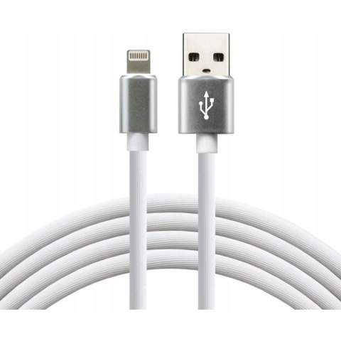 Kabel USB-A -> Lightning 1m 2,4A silikonowy biały EVERACTIVE (CBS-1IW) Kabel USB-A -> Lightning 1m 2,4A silikonowy biały EVERACTIVE (CBS-1IW)