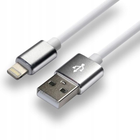 Kabel USB-A -> Lightning 1m 2,4A silikonowy biały EVERACTIVE (CBS-1IW) Kabel USB-A -> Lightning 1m 2,4A silikonowy biały EVERACTIVE (CBS-1IW)