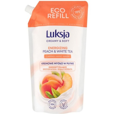 Mydło w płynie LUKSJA uzupełnienie 900ml BRZOSKWINIA I BIAŁA HERBATA Mydło w płynie LUKSJA uzupełnienie 900ml BRZOSKWINIA I BIAŁA HERBATA