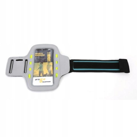 Etui/opaska na ramię do telefonu PLATINET z diodami led szare (43709) Etui/opaska na ramię do telefonu PLATINET z diodami led szare (43709)