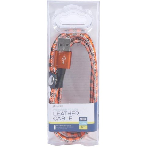 Kabel USB-A -> microUSB 1m 2,4A pomarańczowy PLATINET MAMBA (43325) Kabel USB-A -> microUSB 1m 2,4A pomarańczowy PLATINET MAMBA (43325)