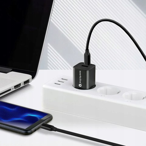 Kabel USB-C -> USB-C 1m 5A 100W 10Gbps czarny EVERACTIVE (CBS-1CCD) Kabel USB-C -> USB-C 1m 5A 100W 10Gbps czarny EVERACTIVE (CBS-1CCD)