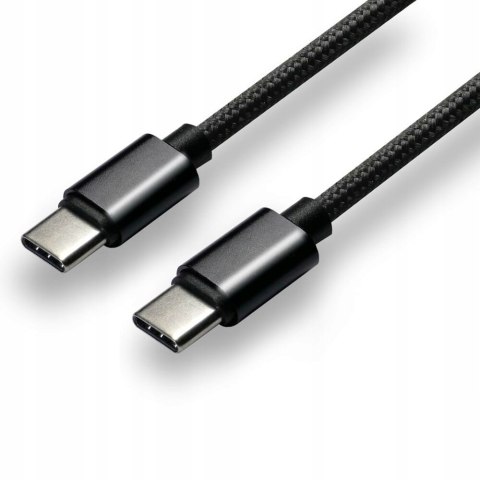 Kabel USB-C -> USB-C 1m 5A 100W pleciony czarny EVERACTIVE (CBB-1PD5) Kabel USB-C -> USB-C 1m 5A 100W pleciony czarny EVERACTIVE (CBB-1PD5)