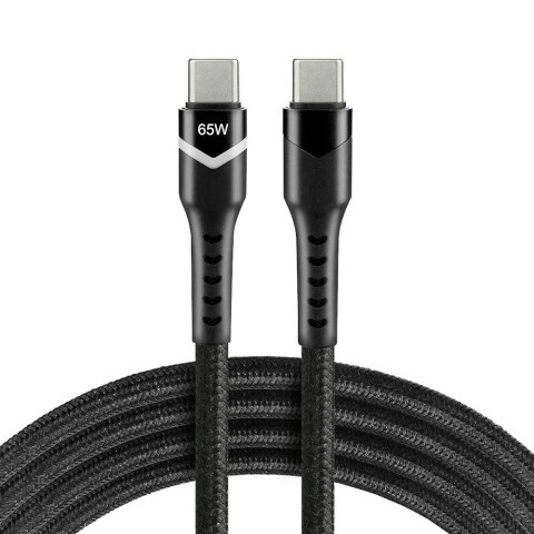 Kabel USB-C -> USB-C 3m 2,25A 45W pleciony czarny wtyczka z led RGB EVERACTIVE (CBB-3PDR) Kabel USB-C -> USB-C 3m 2,25A 45W pleciony czarny wtyczka z led RGB EVERACTIVE (CBB-3PDR)