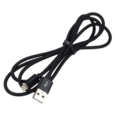 Kabel USB -> Lightning 2m 2,4A pleciony czarny EVERACTIVE (CBB-2IB) Kabel USB -> Lightning 2m 2,4A pleciony czarny EVERACTIVE (CBB-2IB)