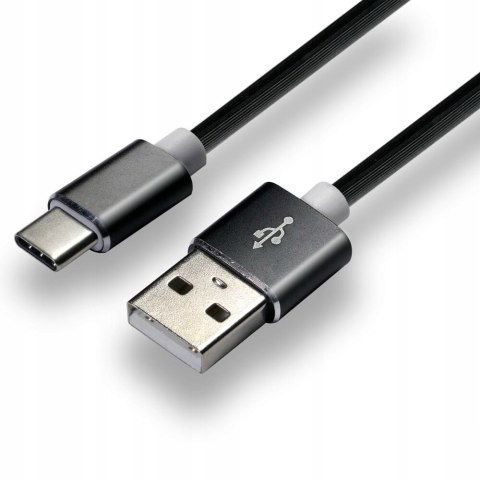 Kabel USB -> USB-C 1m 3A silikonowy czarny EVERACTIVE (CBS-1CB) Kabel USB -> USB-C 1m 3A silikonowy czarny EVERACTIVE (CBS-1CB)