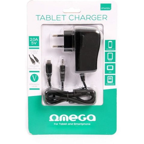 Ładowarka sieciowa 230V OMEGA 1xmicroUSB + 1x2,5x0,7mm 5V 2A 10W czarna (41836) Ładowarka sieciowa 230V OMEGA 1xmicroUSB + 1x2,5x0,7mm 5V 2A 10W czarna (41836)