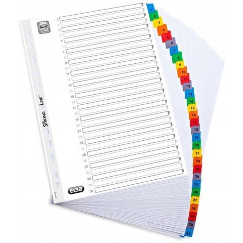 Przekładki kartonowe A4 MYLAR 1-31 numeryczne wzmocnione ELBA 100204620 Przekładki kartonowe A4 MYLAR 1-31 numeryczne wzmocnione ELBA 100204620